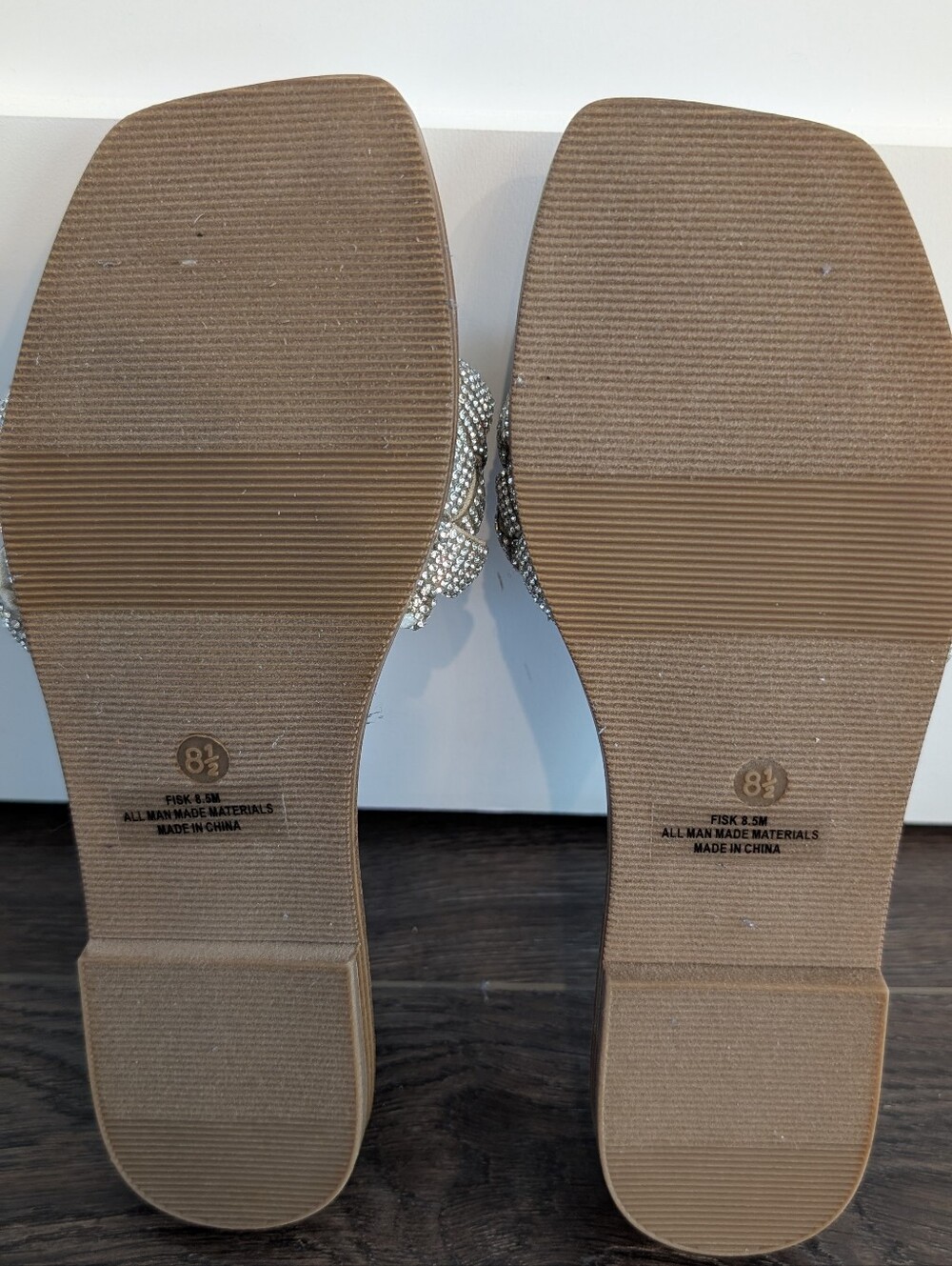 Sincerly Jules Tan Slide Sandals with Chunky Silver Braided Strap - Picture 7 of 7